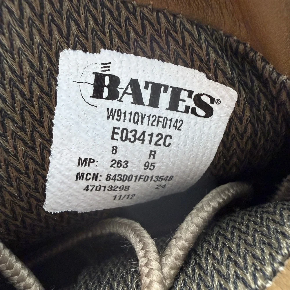 Bates Combat Boots Mens 8 R Tan Leather Gore-Tex Vibram Tactical E03412C USA